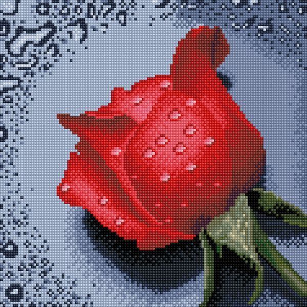 Набір для алмазної мозаїки ColorArt 30х30см Троянда червона TT602, повна викладка, квадратні алмазики 580923790 фото