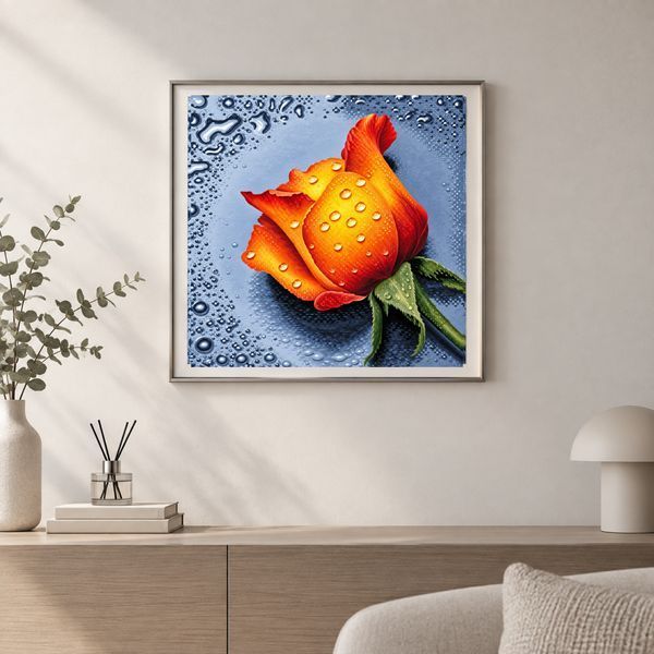 Набір для алмазної мозаїки ColorArt 30х30см Троянда оранжева TT605, повна викладка, квадратні алмазики 580924321 фото