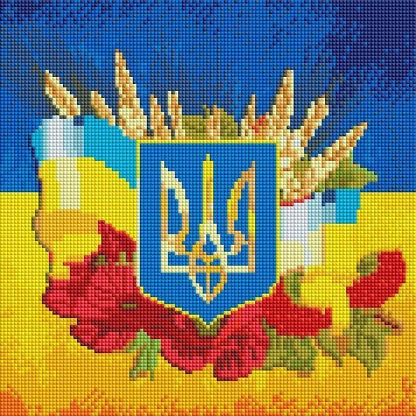 Набір алмазної мозаїки ColorArt 30x30 Символи України TT606, повна викладка, квадратні алмазики 1834670083 фото